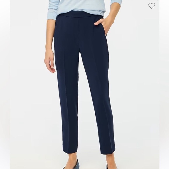 J. Crew Navy Blue Jamie Pants Elastic Waist Pull‎ On Ankle Pants BS995 Size 6 - Picture 1 of 13